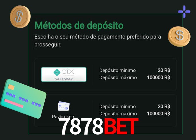 O cassino 7878bet oferece uma grande variedade de métodos de pagamento